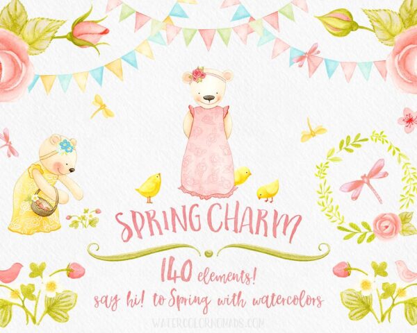 Spring Charm Floral Watercolors